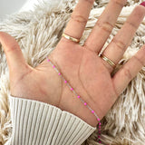 SS Hot Pink Enamel Bead Chain