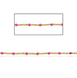 14kt GF Hot Pink Bead Cable Chain