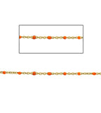 14kt GF Orange Bead Cable Chain