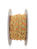 14kt GF Orange Bead Cable Chain