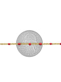 14kt GF Red Bead Cable Chain