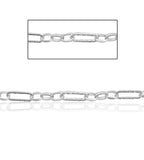 Sterling Large Diamond Cut Paperclip Link