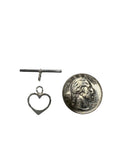 Sterling Silver Heart Shaped Toggle