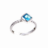 Dainty Aqua Cable Ring