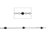 SS Black Enamel Bead Chain