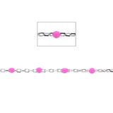 SS Hot Pink Enamel Bead Chain