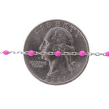 SS Hot Pink Enamel Bead Chain