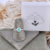 Dainty Aqua Cable Ring