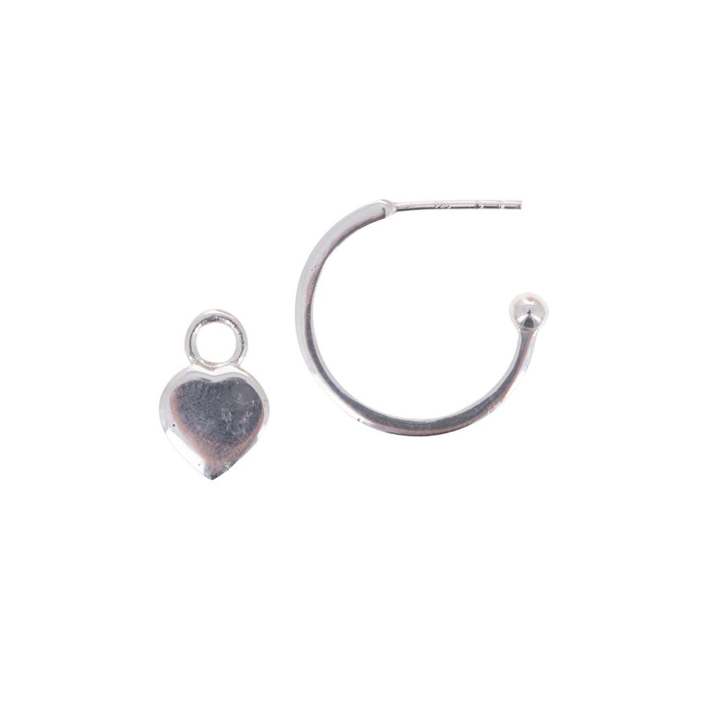 Opal Heart Hoops