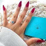 Dainty Aqua Cable Ring