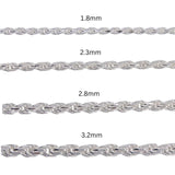 2.3mm Diamond Cut Rope Chain