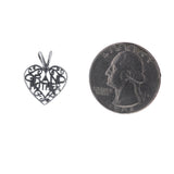 Grandmother Heart Filigree Charm