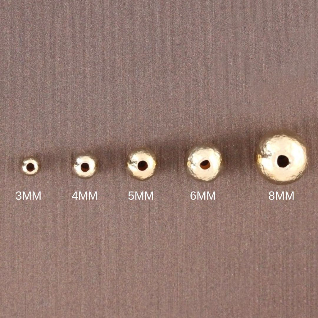 4mm GF Hammered Round Bead
