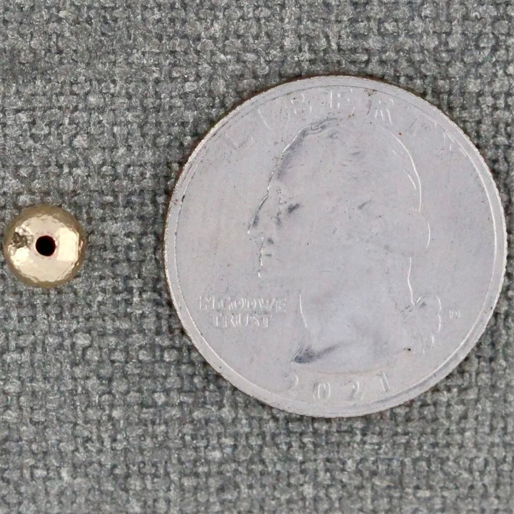 6mm GF Hammered Round Bead