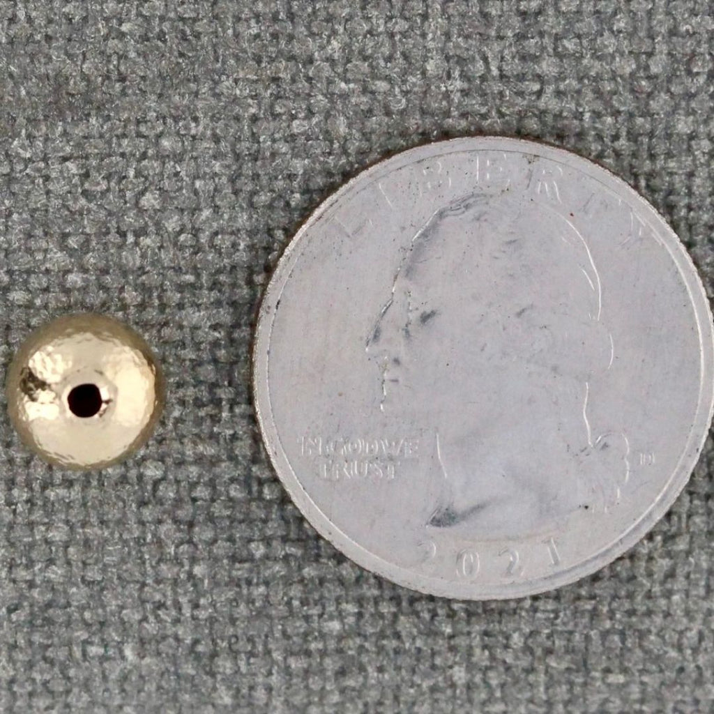 8mm GF Hammered Round Bead