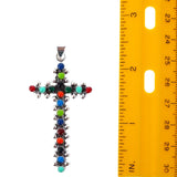 Multicolor Beaded Cross Pendant
