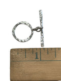 Sterling Silver Hammered Circle Toggle 18mm