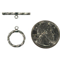 Sterling Silver Diamond Hallow Toggle 15mm