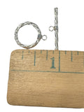 Sterling Silver Diamond Hallow Toggle 15mm