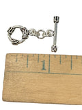 Sterling Silver Oxidized Circle Toggle 12mm
