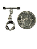 Sterling Silver Oxidized Circle Toggle 12mm