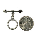 Sterling Silver Toggle with Beaded Bar 17mm