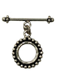Medium Sterling Silver Beaded Toggle 18mm