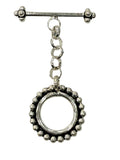Large Sterling Silver Beaded Toggle 23mm