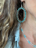 Lare Oval Turquoise Framed Drops