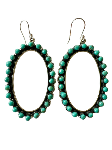 Lare Oval Turquoise Framed Drops