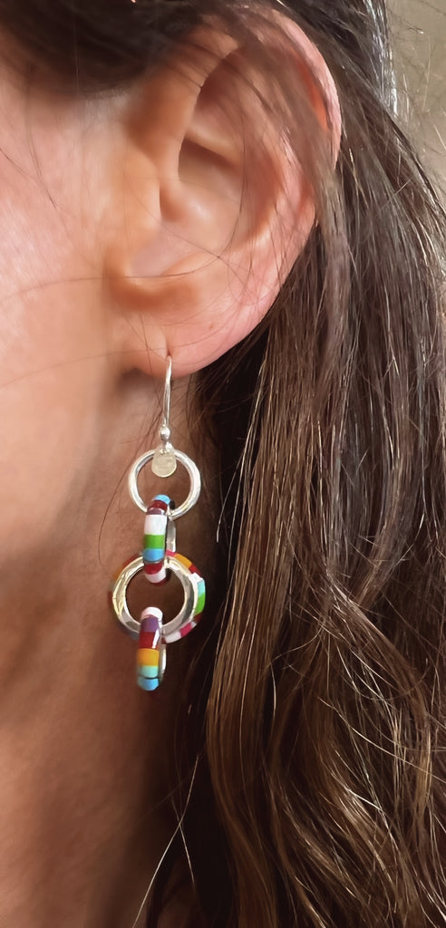 Multicolor Rolo Stone Dangles