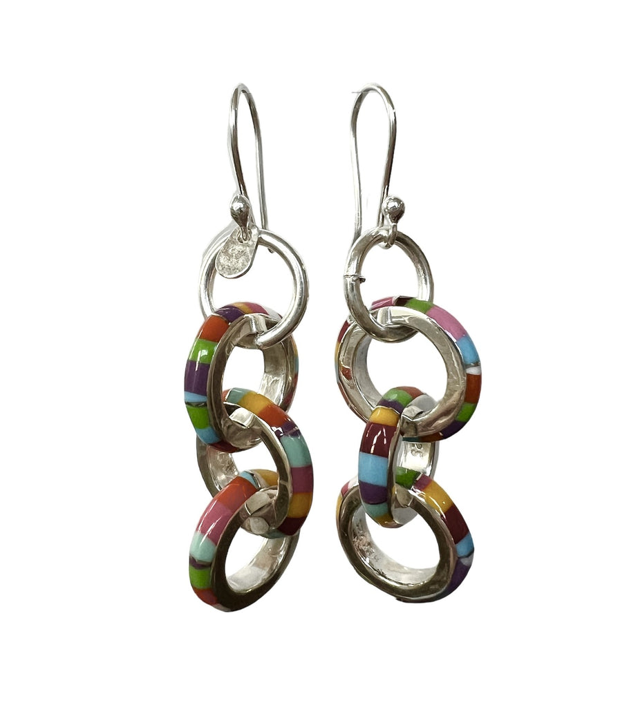 Multicolor Rolo Stone Dangles