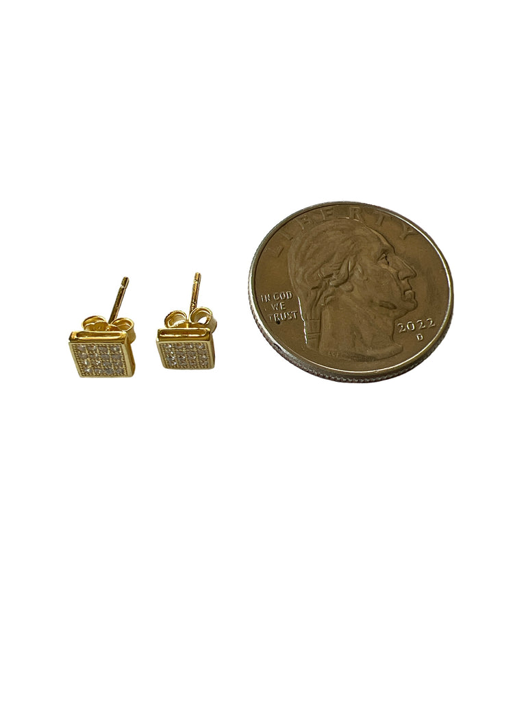 Square Pave CZ Studs