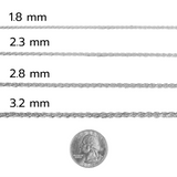 2.3mm Diamond Cut Rope Chain