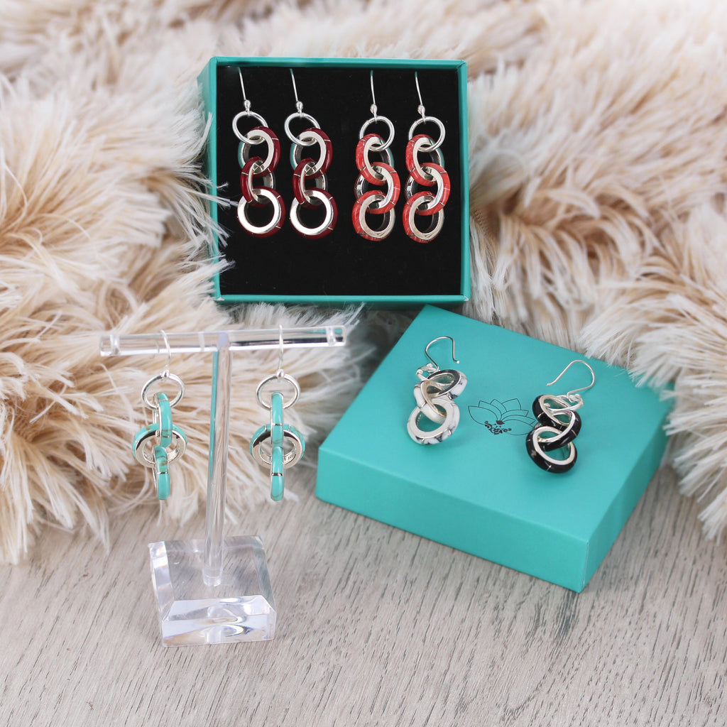 Coral Rolo Stone Dangles