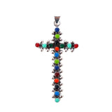 Multicolor Beaded Cross Pendant