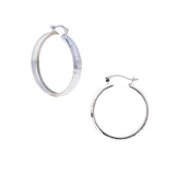 Checkerboard Silver Hoops