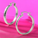 Checkerboard Silver Hoops