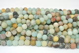 8mm Round Matte Amazonite Strands