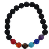 SS 8mm Lava MC Stone Stretch Bracelet w/ box