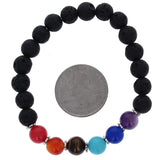 SS 8mm Lava MC Stone Stretch Bracelet w/ box