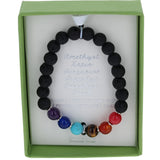 SS 8mm Lava MC Stone Stretch Bracelet w/ box