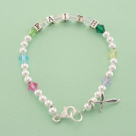 Statement of Faith Crystal and Sterling Bracelet