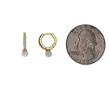 Pave CZ and Pearl Hoop