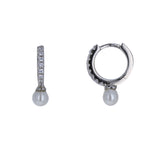 Pave CZ and Pearl Hoop