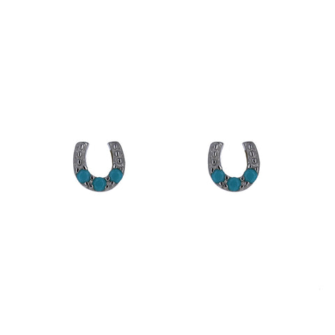Turquoise Mini Horseshoe Studs