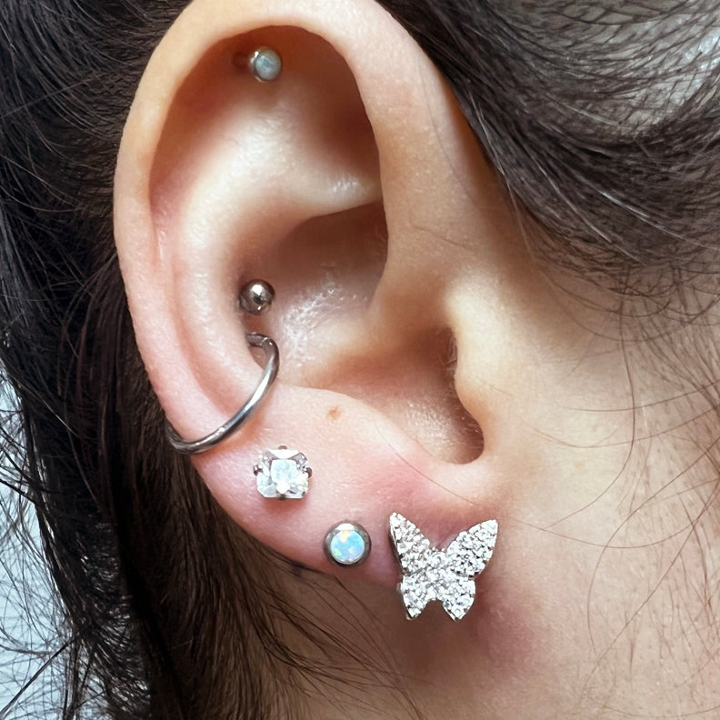 Floating Butterfly CZ Studs