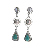 Pearl & Turquoise Tiered Earrings