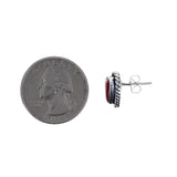 Bold Red Heart Stud Earrings