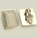 Large Rectangle Clip Earrings